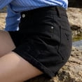 thumbnail image 6 of Wutalume Jeans for Women Denim Shorts Classic Blue, Slim Fit Stretch Jean Shorts for Comfortable Summer Everyday Style,Black L, 6 of 6