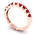 thumbnail image 2 of 0.63 ctw Wedding Band for Women - 14K Rose Gold Simulated Ruby Stackable Eternity Ring, 2 of 6