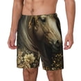 thumbnail image 1 of Fotbe Palatial Gold Pattern Horse Traje de Baño para Hombre – Shorts de Natación de Secado Rápido con Forro y Bolsillos-X-Large, 1 of 6