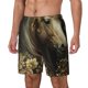 thumbnail image 1 of Balery Palatial Gold Pattern Horse Bañador para hombre, shorts de playa de secado rápido con entrepierna y forro de compresión-Small, 1 of 6