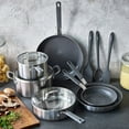 thumbnail image 4 of GreenPan x Bobby Flay Stainless Steel 12 Piece Cookware Pots and Pans Set, Professional Grade Tri Ply, Healthy Ceramic Nonstick, Induction Suitable, Dishwasher & Oven Safe, Stay Cool Handles, 4 of 9