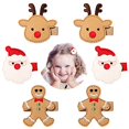 thumbnail image 5 of Pinzas navideñas para el cabello JAMW cuernos de reno Papá Noel hombre de pan de jengibre 6 uds, 5 of 5
