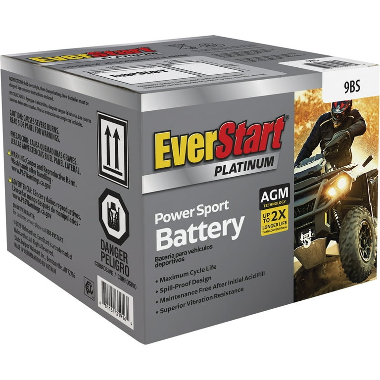 PowerSource - WP9-BS AGM Motorcycle Battery - YTX9-BS
