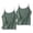 Green, variant on 2 Pack Women's Solid Color Cotton Linen Thin Spaghetti Strap Camisole, Loose Fit Sleeveless Layering Tank Top, Casual Summer Daily Wear or Home Lounge Black M