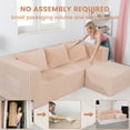 thumbnail image 5 of BRONKIGE Modular Sectional Sofa, Cloud Corduroy Sectional Couch with L-Shape Chaise, Modern Plush Upholstered Boneless Couch with Throw Pillow for Livingroom Bedroom Beige, No Assembly Required, 5 of 8