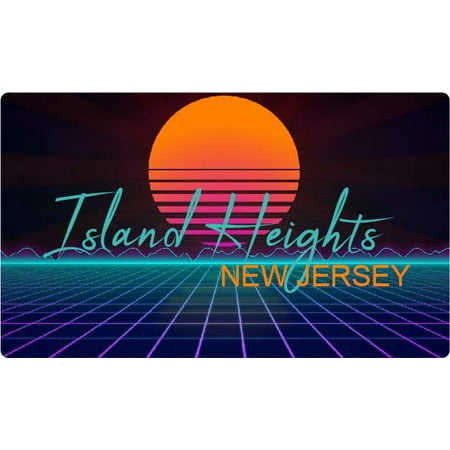 

Island Heights New Jersey 4 X 2.25-Inch Fridge Magnet Retro Neon Design