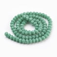 thumbnail image 2 of 10strands Glass Beads Strands Imitation Jade Glass Faceted Rondelle Medium Aquamarine 6x4~5mm Hole: 0.8~1mm about 88~92pcs/strand 15.5 inch~16 inch(39~45cm), 2 of 3