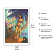 thumbnail image 2 of South Seas Club - Hawaii Hula Dancer - Exotic Atmosphere Dining and Dancing - Vintage Hawaiian Travel Poster by Rick Sharp - Fine Art Matte Paper Print (Unframed) 30x44in, 2 of 4