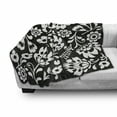 thumbnail image 3 of Folk Art Soft Flannel Fleece Blanket, Monochromatic Polish Traditional Botanical Motifs Flowers with Peduncles, Cozy Plush for Indoor and Outdoor Use, 50" x 70", Charcoal Grey White, by Ambesonne, 3 of 6