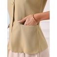 thumbnail image 4 of DARING DIVA Women's Work Sleeveless Button Down Blazer Waistcoat S Khaki, 4 of 7