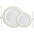 thumbnail image 5 of 600 Piece Gold Dinnerware Set - 100 Gold Rim 10 inch Plastic Plates 100 Gold Rim 7 Inch Plates -300 Gold Plastic Silverware - 100 Gold Plastic Cups - 100 Guest Disposable Gold Dinnerware Set, 5 of 8