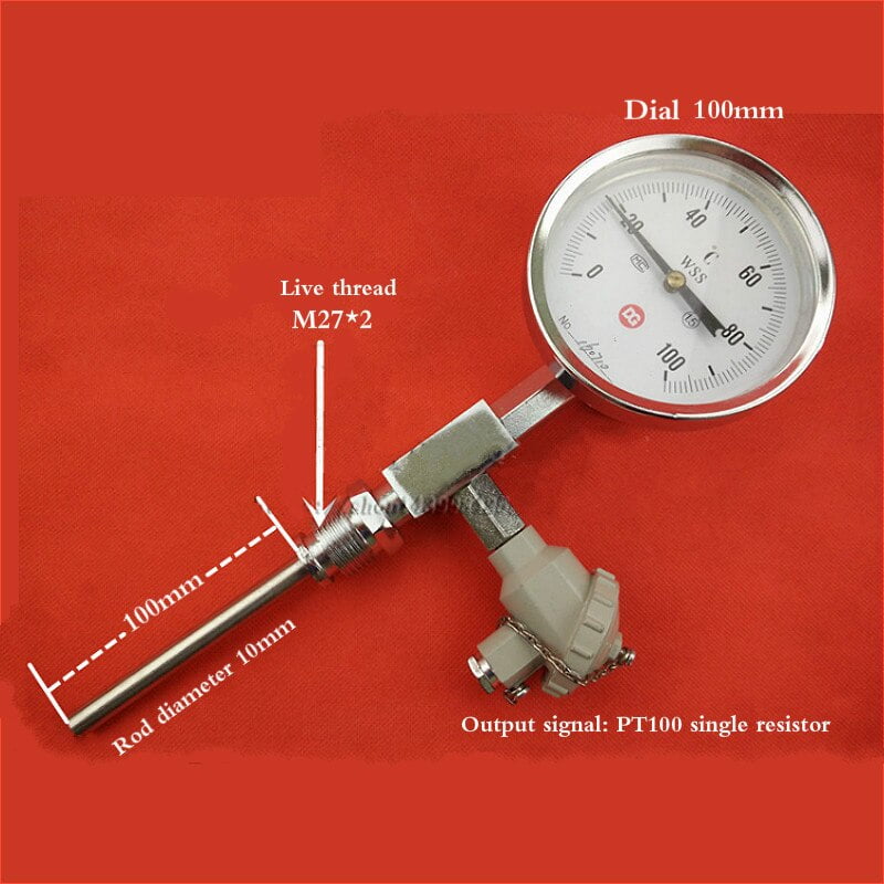 0100 degree Radical industrial thermometer,Integration bimetal