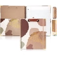thumbnail image 1 of Nordicaes College Ruled Spiral Notebook with Clipboard 8.5x11 Hardcover Notebook Large Notebook School Supplies Office Brown+Ruler. Bookmark, 1 of 5