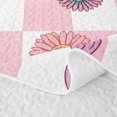 thumbnail image 5 of Feelyou Boho Pumpkin Daisy Twin Quilt Set, Hippie Buffalo Plaid Twin Coverlet Set, 2-Piece, 1 Comforter and 1 Pillowcase, 5 of 7