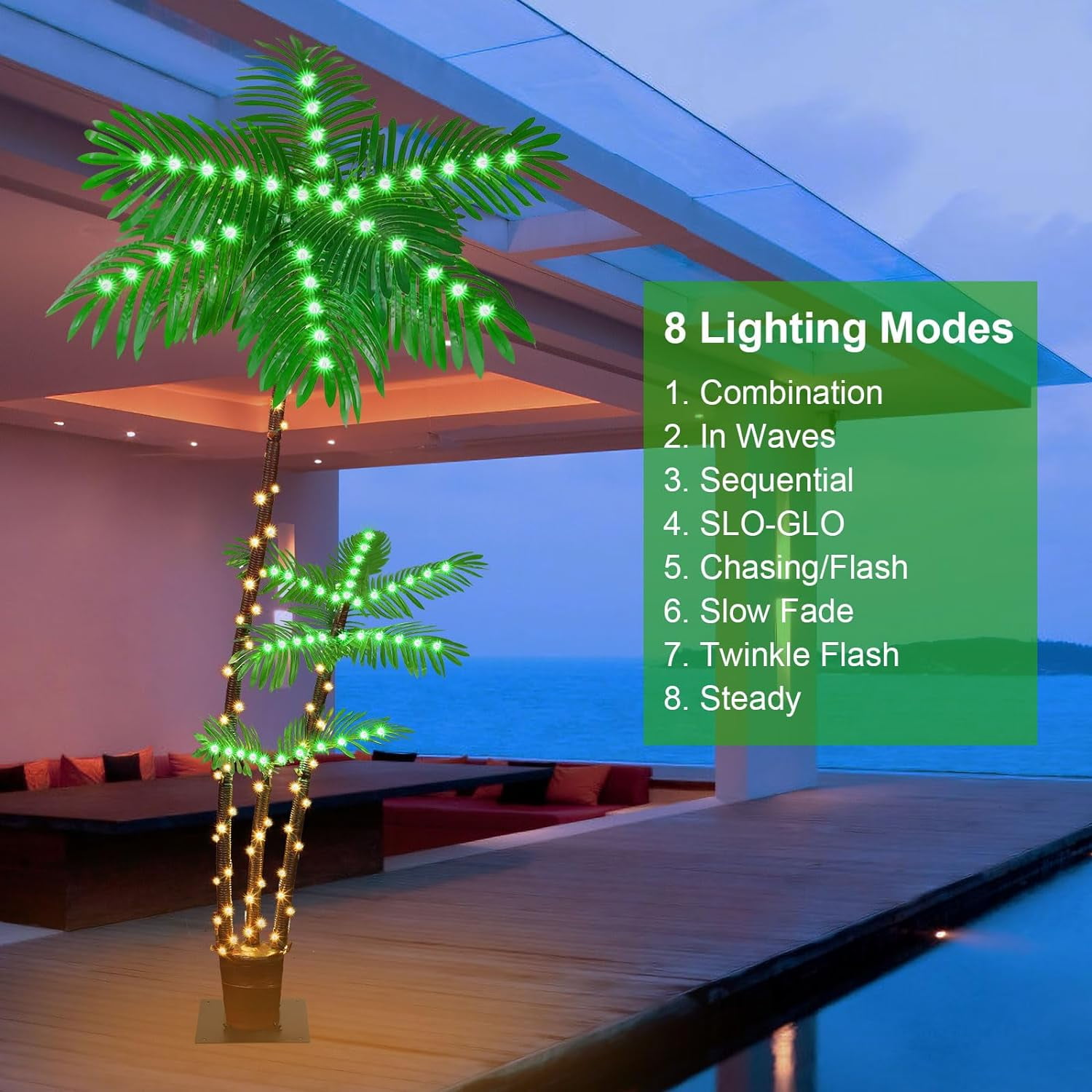 Oumilen 6 FT in LED Artificial Palm Tree Pot