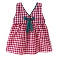thumbnail image 2 of VBARHMQRT Nouvelle Mode d'Été pour Fille Robe Princesse Sans Manches à Rayures avec Nœud et Gilet Ample, 2 of 9
