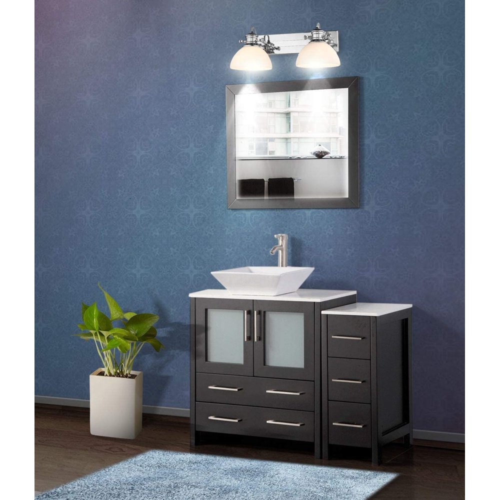 Vanity Art 42 Inch Single Sink Bathroom Vanity Set 1 Shelf, 5 Drawers ...