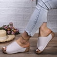 thumbnail image 5 of Mostsola Comfortable Wedge Sandals for Women Dressy Summer Walking Shoes Open Toe Slides Shoes, 5 of 9