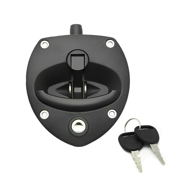 Black Recessed Folding T Lock Handle Lock Unlocked Key Lock Handle Lock Unlocked Can Be Removed For Trailer Toolbox