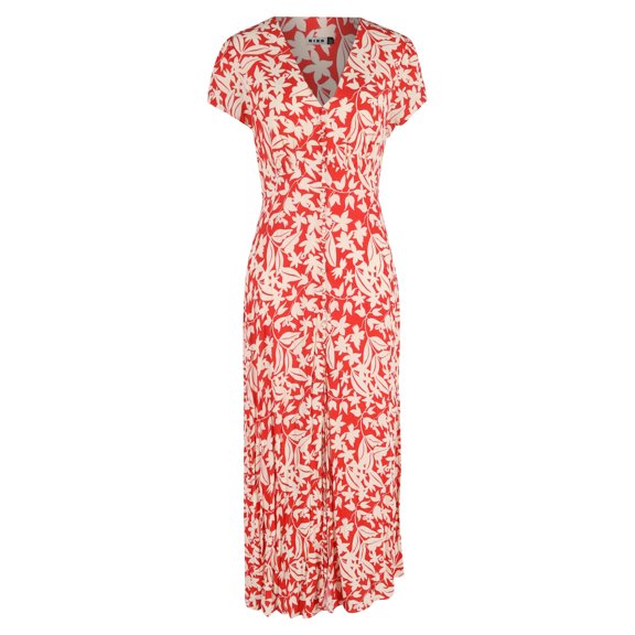 Pre-Owned Rixo Aspen Floral-Print Midi Dress In Red Viscose