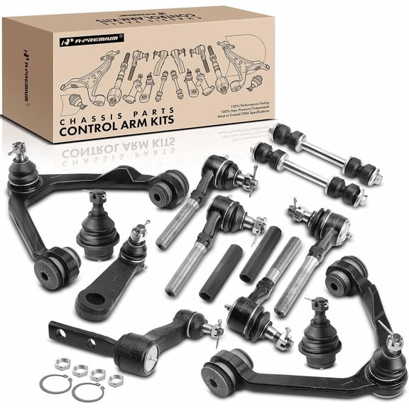 A-Premium 14Pcs Front Suspension Kit Upper Control Arm Ball Joint Tie Rod End & Adjusting Sleeve Sway Bar Link Pitman Arm Compatible with Ford F-150 F-250 F-150 Heritage Expedition Lincoln Navigator