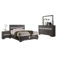 thumbnail image 1 of Gray and Silver Wood 4pc Full Size Set with Jewelry Storage Drawers, 1 of 5