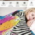 thumbnail image 3 of Orinice Colorful Zebra Throw Blanket, ,Soft,Lightweight  Bright Paint Splashes Blankets - Gifts for Kids Women,for Couch Office Travel,Home Living Room Artistic Farmhouse Decor 60x80in, 3 of 6