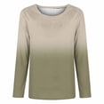thumbnail image 7 of Staron Women Vintage Printed Sweaters Round Neck Long Sleeve Casual Soft Lightweight Fall Pullover Tops Army Green L, 7 of 7