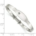 thumbnail image 3 of Sterling Silver Cz Id Adjustable Baby Bangle Bracelet Made In Thailand qb1052, 3 of 5