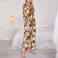 thumbnail image 3 of Yiaed Colorful Balls Print Pajamas Women's Long Sleeve Sleepwear Soft Button Down Loungewear Pjs Lounge Set Nightwear Womens Pajama Pants-X-Large, 3 of 7