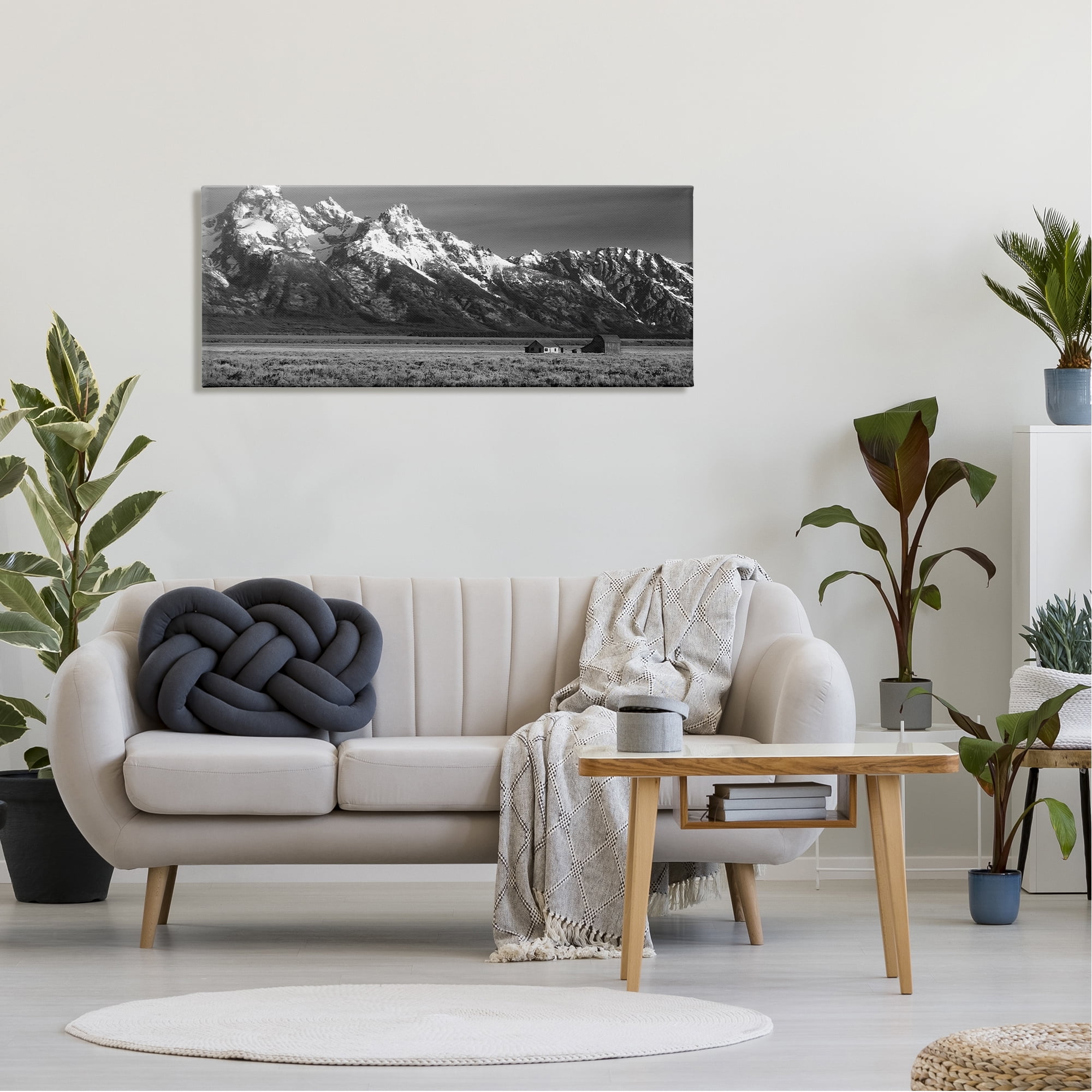 Stupell Industries Rural Cabin & Mountains Landscape Photography Gallery Wrapped Canvas Art Print Wall Art, 48 x 20