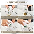 thumbnail image 2 of Tapered Desk Lamp with Antique Brass Base Table Lamps Dimmable LED Bulb Button Switch Night Light Hearts and String Garland Small, 2 of 8