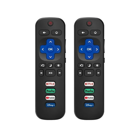 Pack of 2-Replacement Remote Control Only for Roku TV-Compatible for TCL Roku/Hisense Roku/Onn Roku/Sharp Roku/Element Roku/Westinghouse Roku/Philips Roku Smart TVs (Not for Roku Stick and Box)
