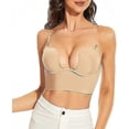 thumbnail image 3 of Sujetador con espalda baja para mujer, sujetador sin espalda con escote profundo en forma de U y tirantes transparentes convertibles, 3 of 4