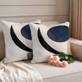 thumbnail image 2 of Navy Blue Black Abstract Art Outdoor Waterproof Pillow Covers, Modern Aesthetic Geometric Decorative Square Throw Pillowcase Sofa Cushion Sham for Patio/Couch/Chair, 18"x18" 2 Pack, 2 of 8