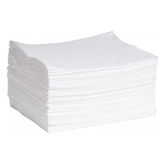 Spilltech Sorbent Pad, 20 gal, 15 in x 19 in, Oil, White, 100 PK WPF100M