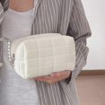 thumbnail image 2 of 1 neceser de maquillaje de piel sintética para mujer, con cremallera, grande, de color liso, ideal para viajes, como neceser de aseo o bolsa de aseo., 2 of 4