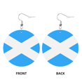 thumbnail image 2 of Flag Of Scotland Dangle Round Lightweight Drop Circle Earrings For Women, 2 of 6
