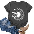 thumbnail image 4 of Outfmvch Tops for Women Trendy Spring Tops for Women 2024 Womens Tops Shirts for Women Sunflower Summer T Shirt Plus Size Loose Blouse Short Sleeve Graphic Casual Tees Polyester Spandex Dark Gray M, 4 of 5