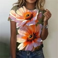 thumbnail image 3 of Camisas de Manga Larga para las Mujeres Suelto Ajuste Impreso Verano Sexy Cuello Redondo Superior, Poliéster Regular, 3 of 5
