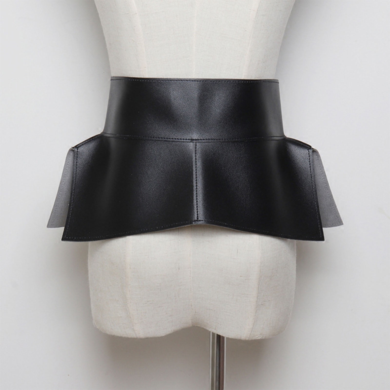 Wide Waistband Skirt Belt Adjustable Leather Peplum Cinch Belt Girdle  Cummerbund