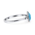 thumbnail image 2 of Round Petite Dainty Oxidized Ring Lab Created Blue Opal 925 Sterling Silver Size 6, 2 of 5