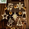 thumbnail image 2 of Luces navideñas LED Copos de nieve Decoración navideña Lámpara colgante de Papá Noel Adornos para ventanas Decoración del hogar Decoración navideña, 2 of 5