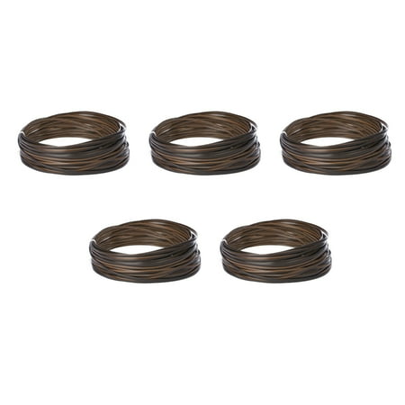 

5X Coffee Gradient Flat Synthetic Rattan Weaving Material Plastic Rattan for Knit and Repair Chair Table Storage Basket