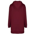 thumbnail image 6 of BADHUB Womens Oversized Long Sleeve Drawstring Hoodie Dress, Solid Color Hooded Sweatshirt Dress Loose Casual Tunic Sweatshirt Pullover Midi Dresses with Pockets Red XXL, 6 of 8