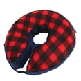 thumbnail image 4 of Pet Recovery Collar Inflatable Adjustable Soft Prevent Licking Dog Elizabeth Collar for Cat Post Surgery Red and Black Plaid L, 4 of 5