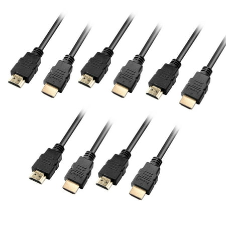 - Insten 5-Pack 3' Short High-Speed HDMI 1.3 cable for 2K 1080p), Black