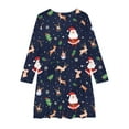 thumbnail image 4 of VERUGU Girls Dresses Children Kids Fall Winter Christmas Printed Princess Dress Long Sleeve Round Neck Dress 4-14 Years, 4 of 4