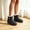 Black, variant on OKBOP Fall rain boots for women waterproof Moto Non-Slip Zip-Up Ankle-High Low Heel