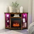 thumbnail image 4 of Costway Fireplace TV Stand w/ Led Lights & 18" Electric Fireplace for Tvs up to 50", 4 of 10